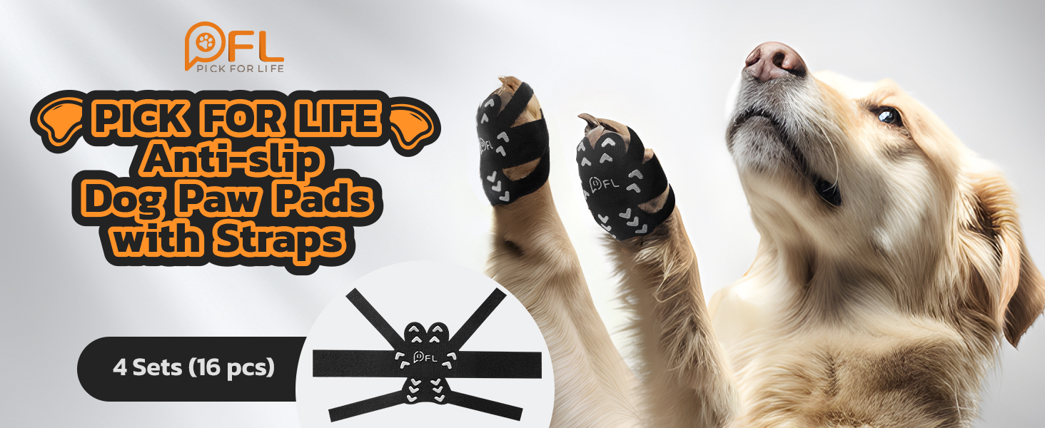 Pick For Life AntiSlip Dog Paw Pads with Straps,Dog Paw