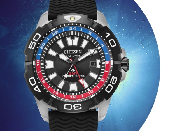 CITIZEN DIVERS 200M Eco-Drive 腕時計 Promaster GMT Black Dial Stainless Steel Bracelet BJ7128-59E