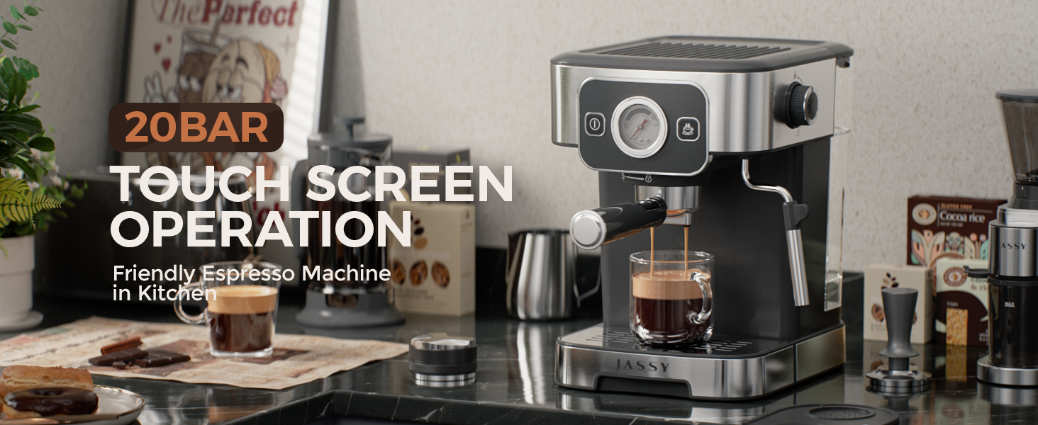 JASSY Espresso Coffee Machine 20 Bar Cappuccino Maker with