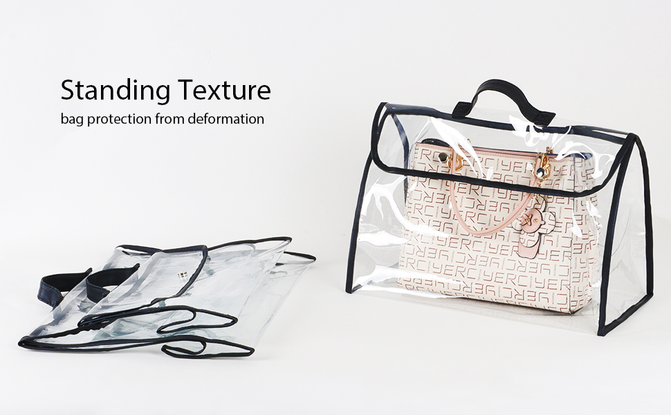 Univivi Handbag Storage Set of 6, Dust Bags for Handbags, Clear Handbag