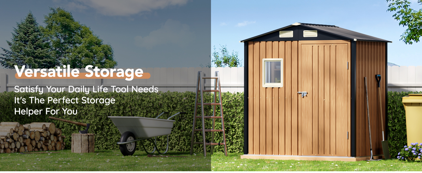 6X4FT Garden Storage Shed