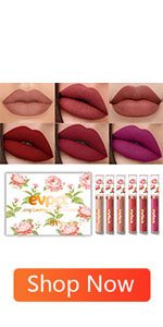 6Pcs Peony Flower Matte Liquid Lipstick Set