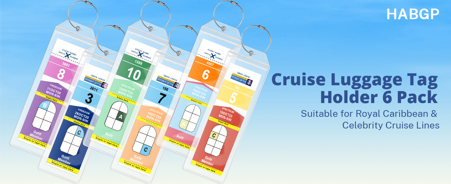 HABGP 6 Pack Cruise Luggage Tags