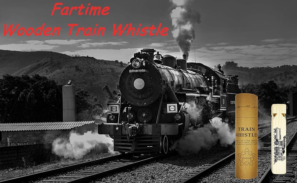 Fartime Wooden Train Whistle With A Beautiful Gift Box, 4 Tone Toddlers Educational Party Favors Toy