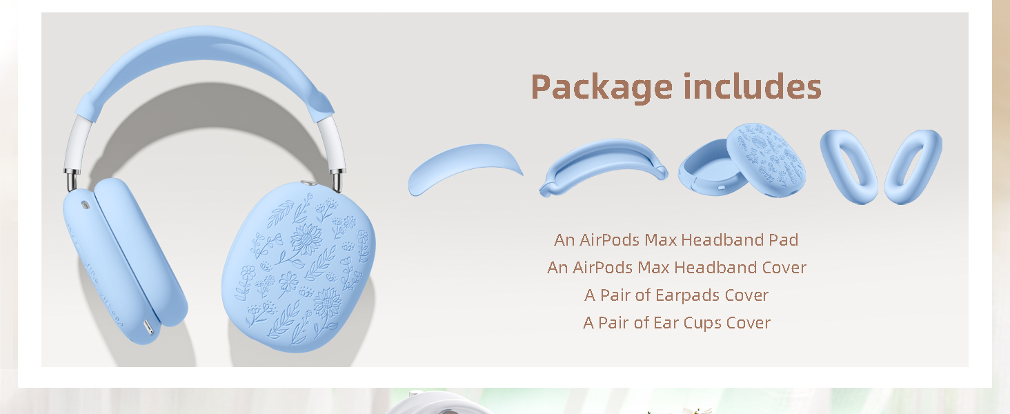 DaQin floral engraved case cover for apple airpods max