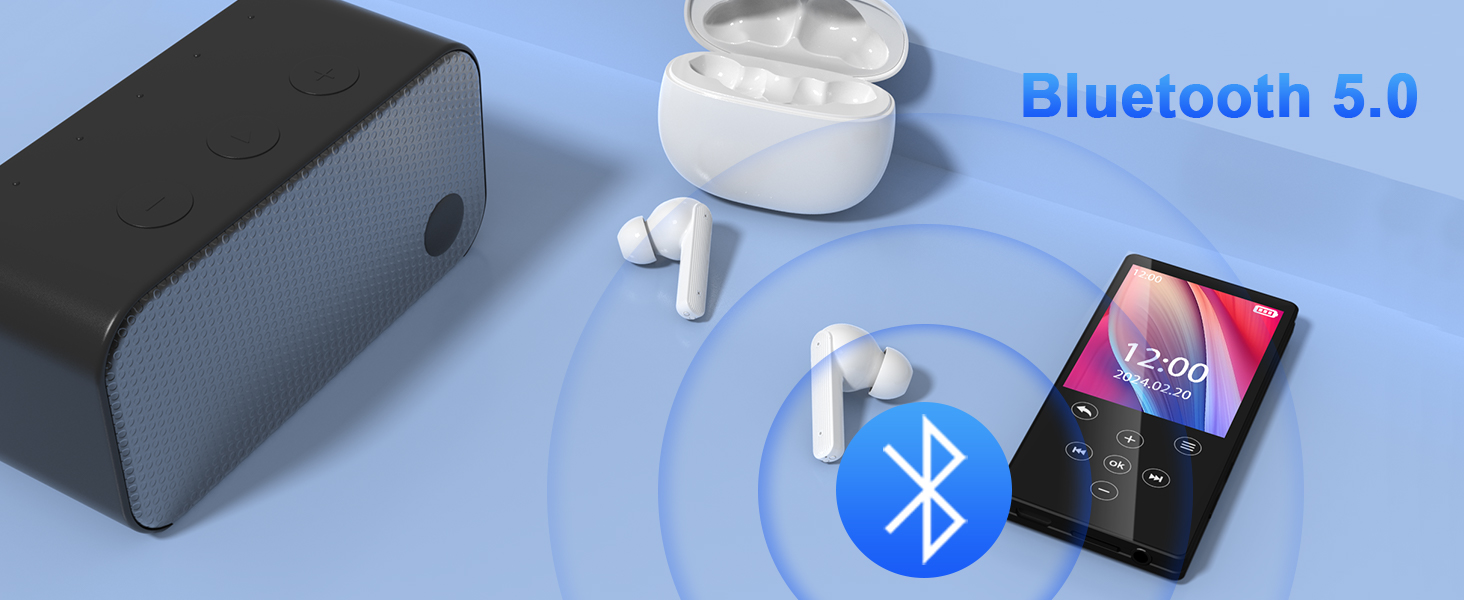 Gueray MP3 Player Bluetooth 64GB MP3 Player mit Lautsprecher und kopfhörer MP3Player für