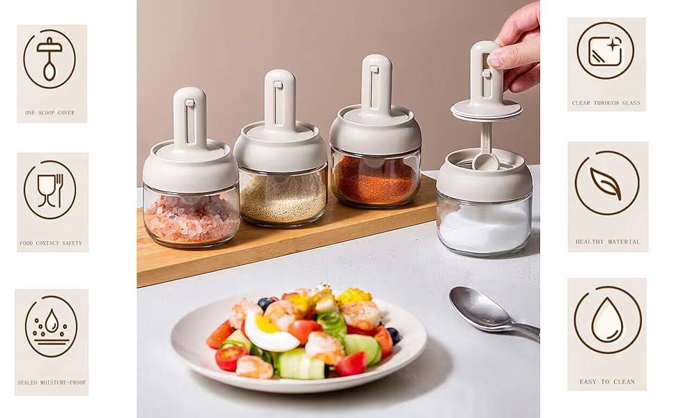 Povinmos Sugar Bowls Salt Box Spice Jars
