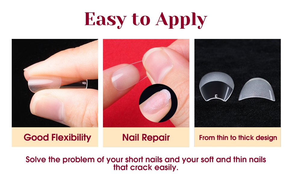 504PCS Half Matte Medium Coffin Nail Tips,ROSALIND Full