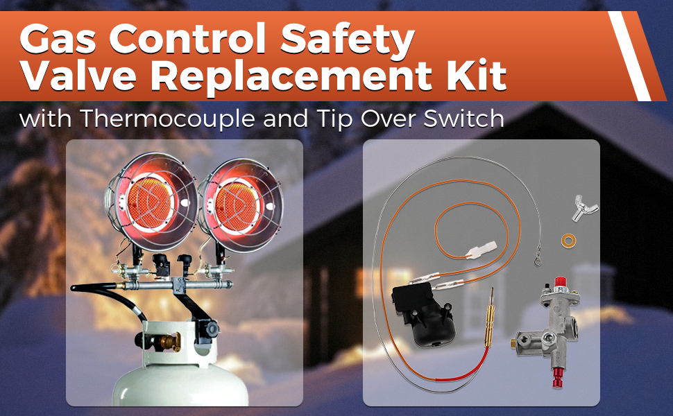 Lemfema Gas Control Safety Valve Replacement Kit for Propane Gas - Space Heater Tip Over Switch Replacement