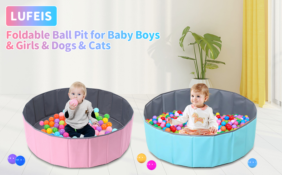 LUFEIS Ball Pit, Foldable Baby Ball Pit