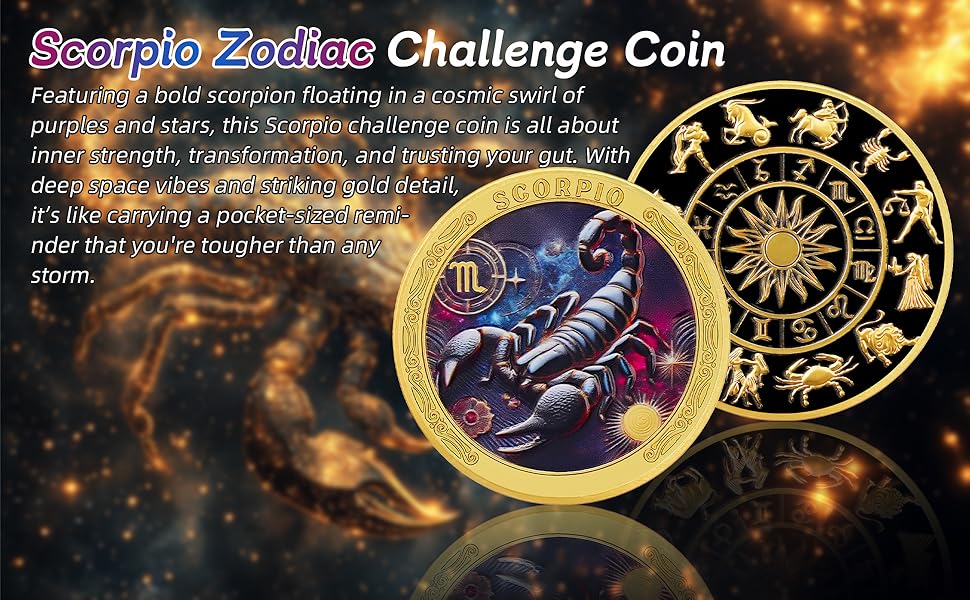Scorpio 12 Zodiac Challenge Coin