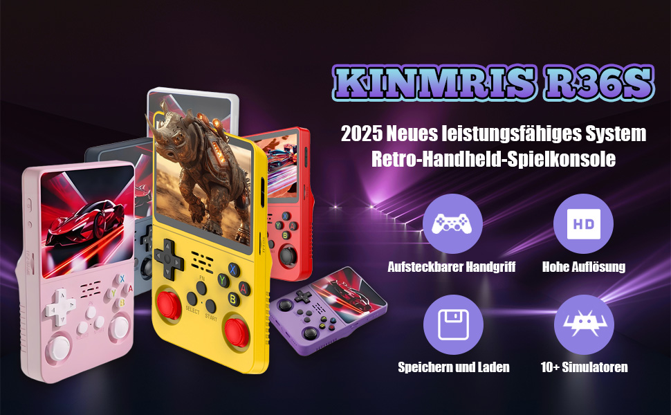 KINMRIS R36S Retro-Handheld-Spielekonsole