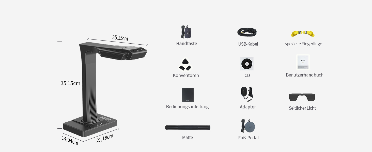 CZUR ET24 Pro Professional Book Scanner with HDMI, 24MP Document Scanner A3 Scanner with Laser