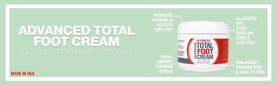 Advanced total foot cream hydrating soothes relieves tired feet smal amount superior spread