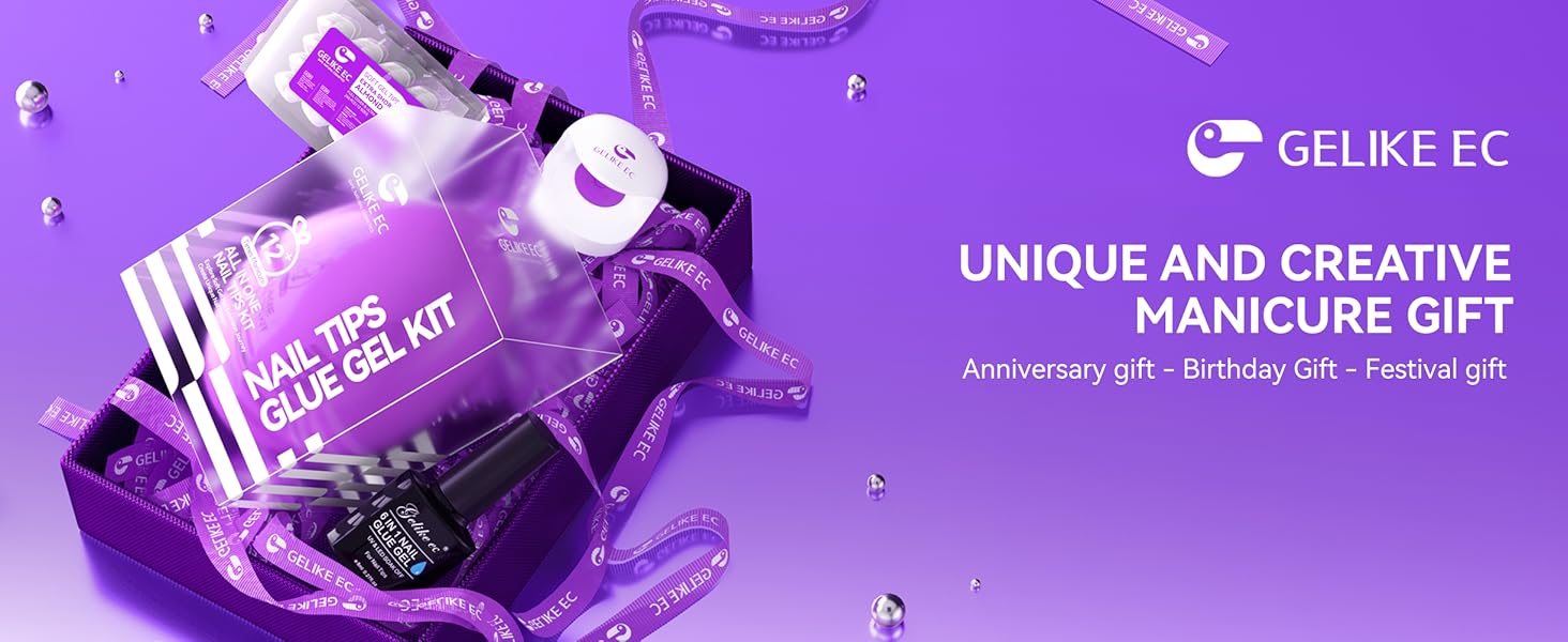 Gel x Nail kit Gelike ec Happy Egg Kit with 240pic Almond