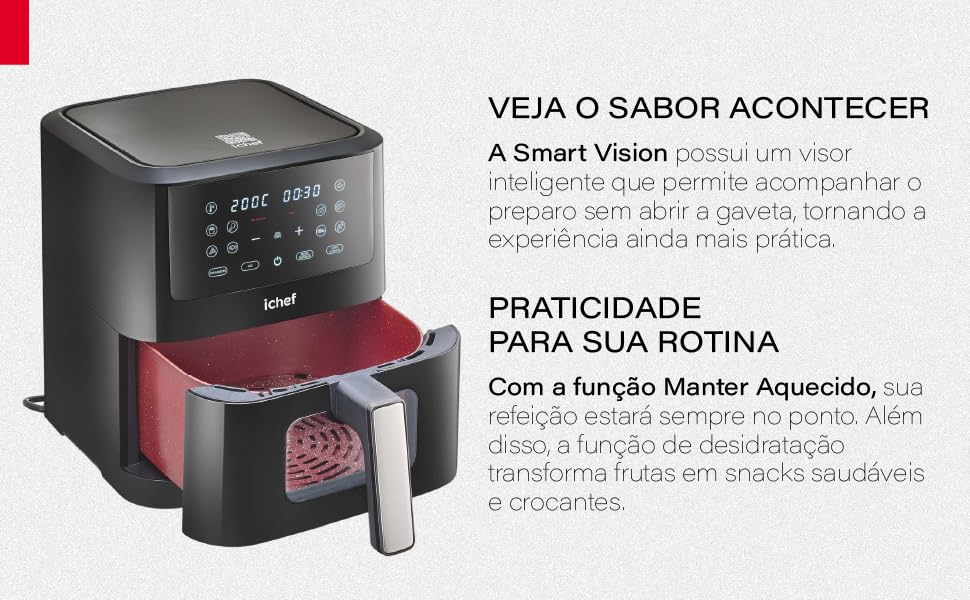 ICHEF Fritadeira Elétrica Airfryer Smart Vision 6L (110 Volts)