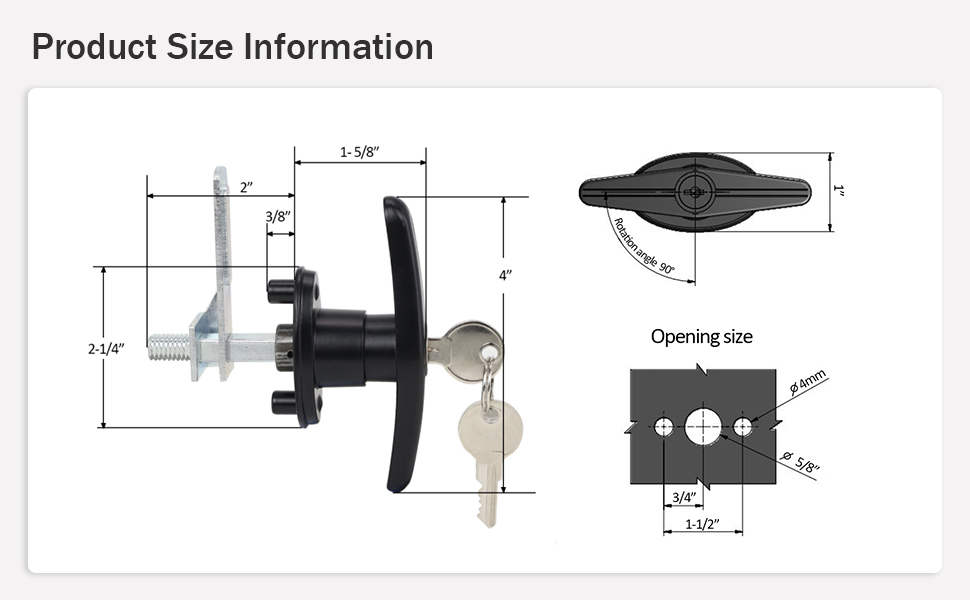 QZATTCAEN Truck Cap Locking THandle, Matching Set T