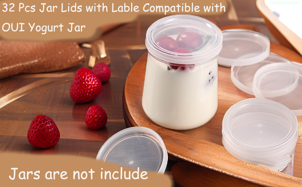 Mailatime 32 Pcs Yogurt Lids Compatible with Oui Yogurt
