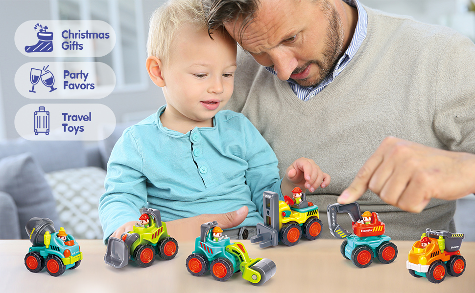 Baby Toys Car for 1 2 3 Year Old Boys Birthday Gifts 6 PCS Toy Trucks