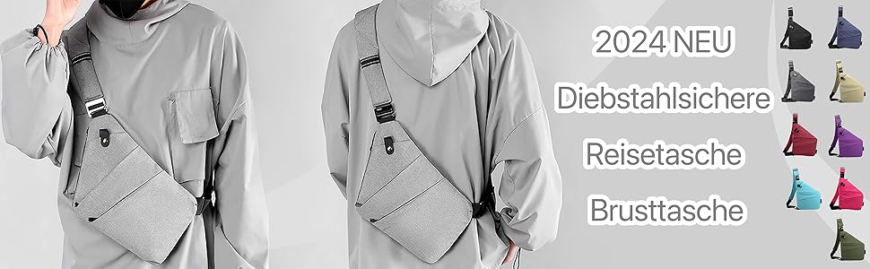 Diebstahlsichere Reisetasche Brusttasche Damen