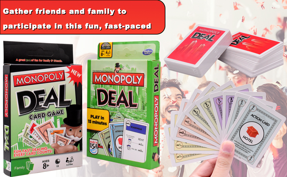2pcs Kids Toys Play Time Monopoly Deal ，Monopoly Deal Card Game