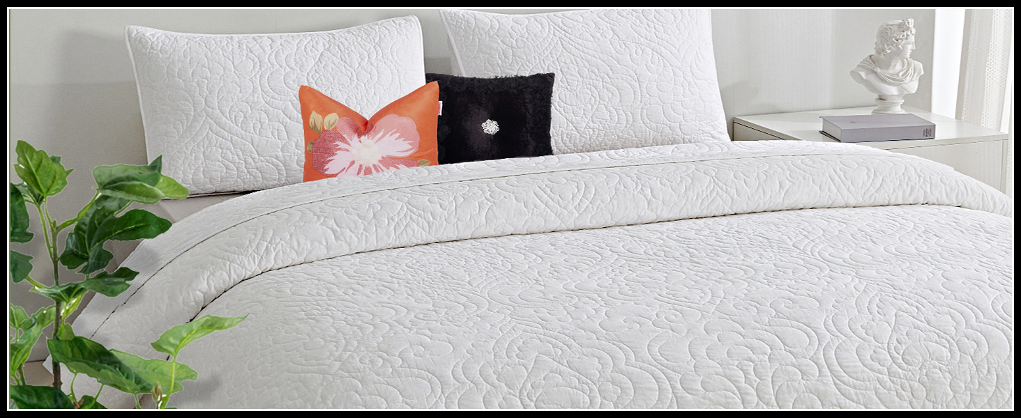 Querencia Set of 2 100 Cotton 26X26 Pillow Covers, White