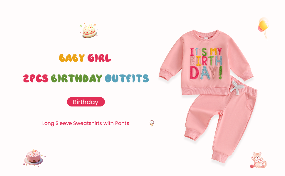 Baby Girl 2Pcs Birthday Outfits