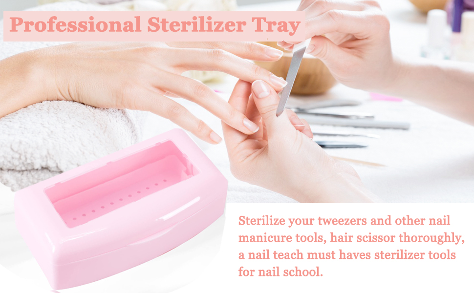 AREMOD Nail Tool Sterilizer Box Plastic Sterilization Tray