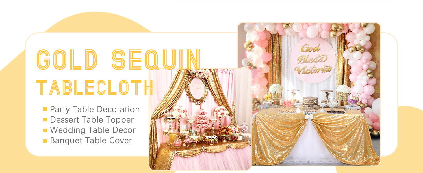 Shimmer Tablecloth Gold