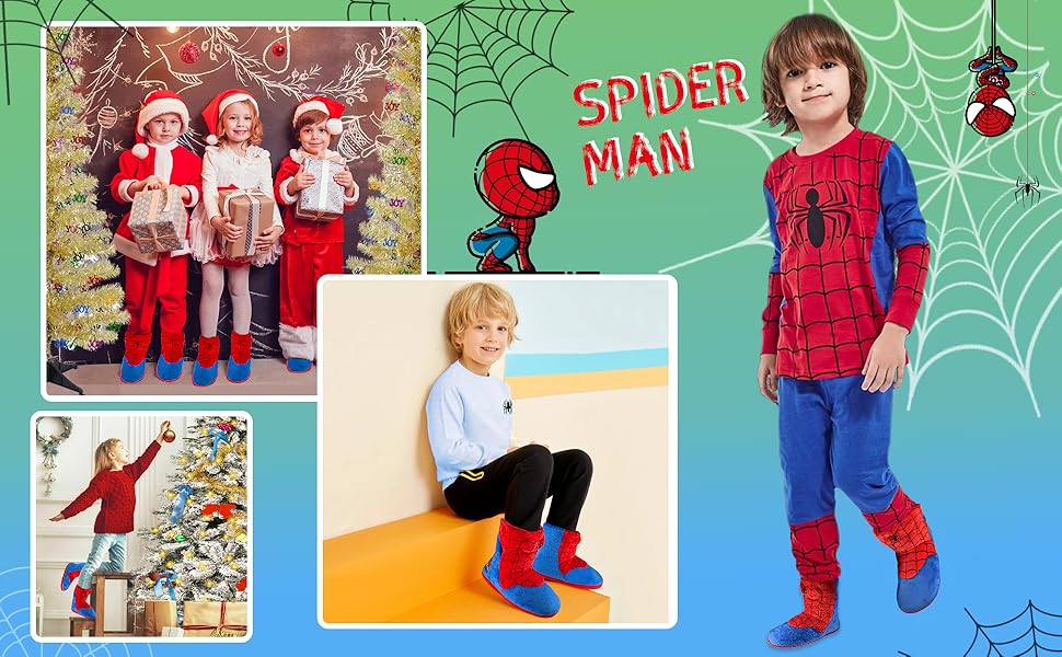 girls boys slipper spider-man