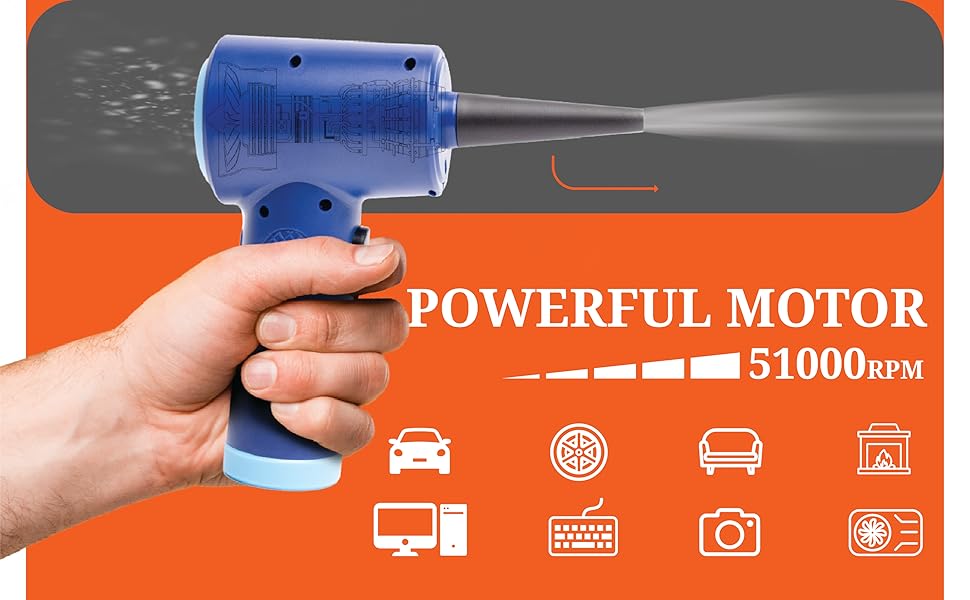 Electric Compressed Air Dusters Portable Rechargeable Electric Air Duster For