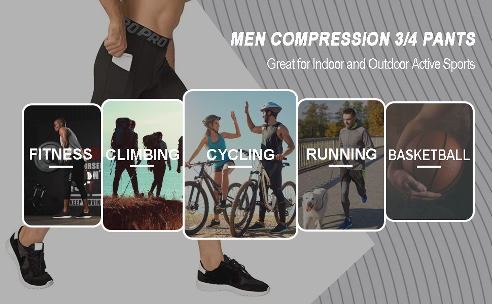compression pants 3/4
