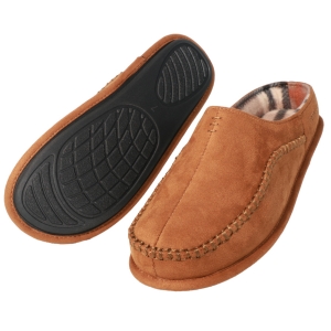 mens wide fit moccasin slippers