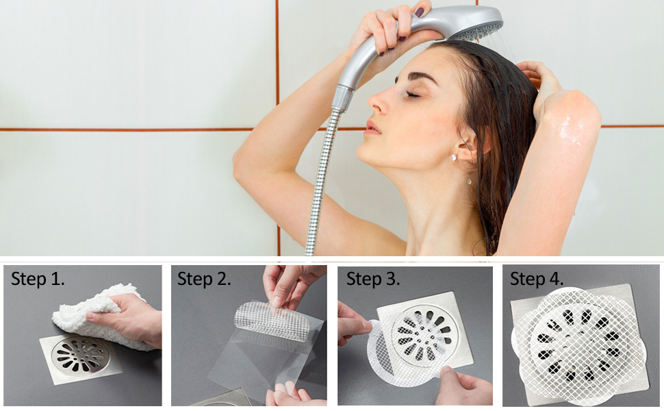 Shower Drain Hair Catcher Disposable Sink Drain Cover Mesh Stickers 25