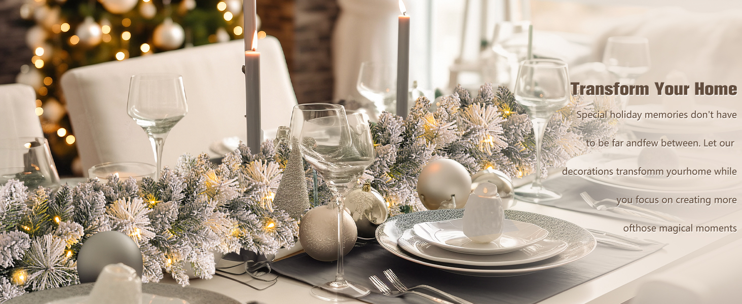 9 FT Flocked Garland