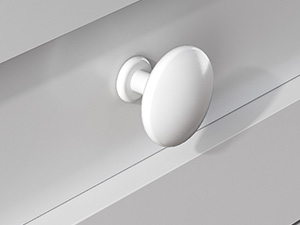 Sammlung minimalistischer 3D-gerenderter weißer Kugeln und zylindrischer Formen vor hellem Hintergrund, die verschiedene Schatten- und Lichteffekte zeigen.