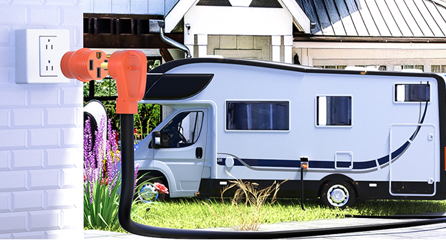 Receptacle for RV/EV Camper Caravan Trailer Generator