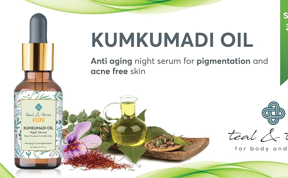 Teal & Terra Kumkumadi Face Oil For Glowing Skin Night Serum For Face
