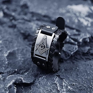 Amazon.com: EENSYWEENSY Masonic Freemason Leather Bracelet