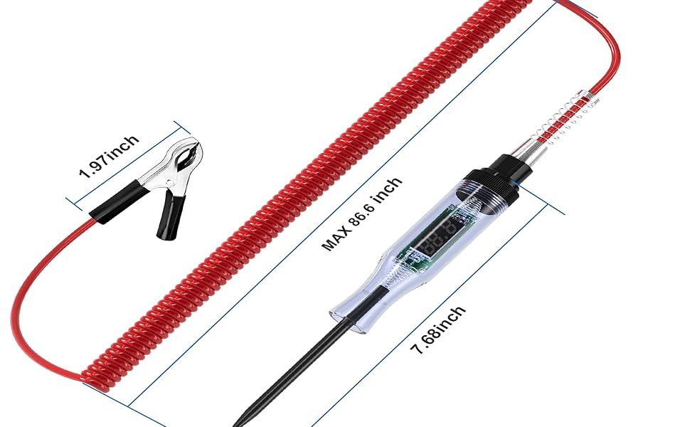 Automotive Circuit Tester, DC 6V24V Digital LED Test Light with Portable, Auto Bidirectional