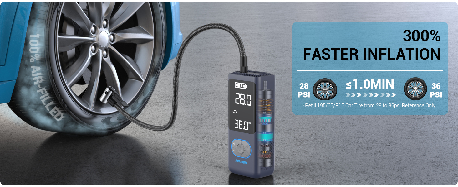 AVAPOW AP18 Tire Inflator Portable Air Compressor
