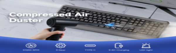 Air Duster Portable Air Blower with LED Light