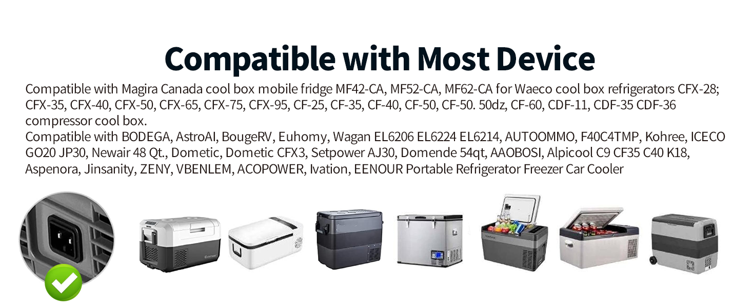 BougeRV portable fridge power cord 12V