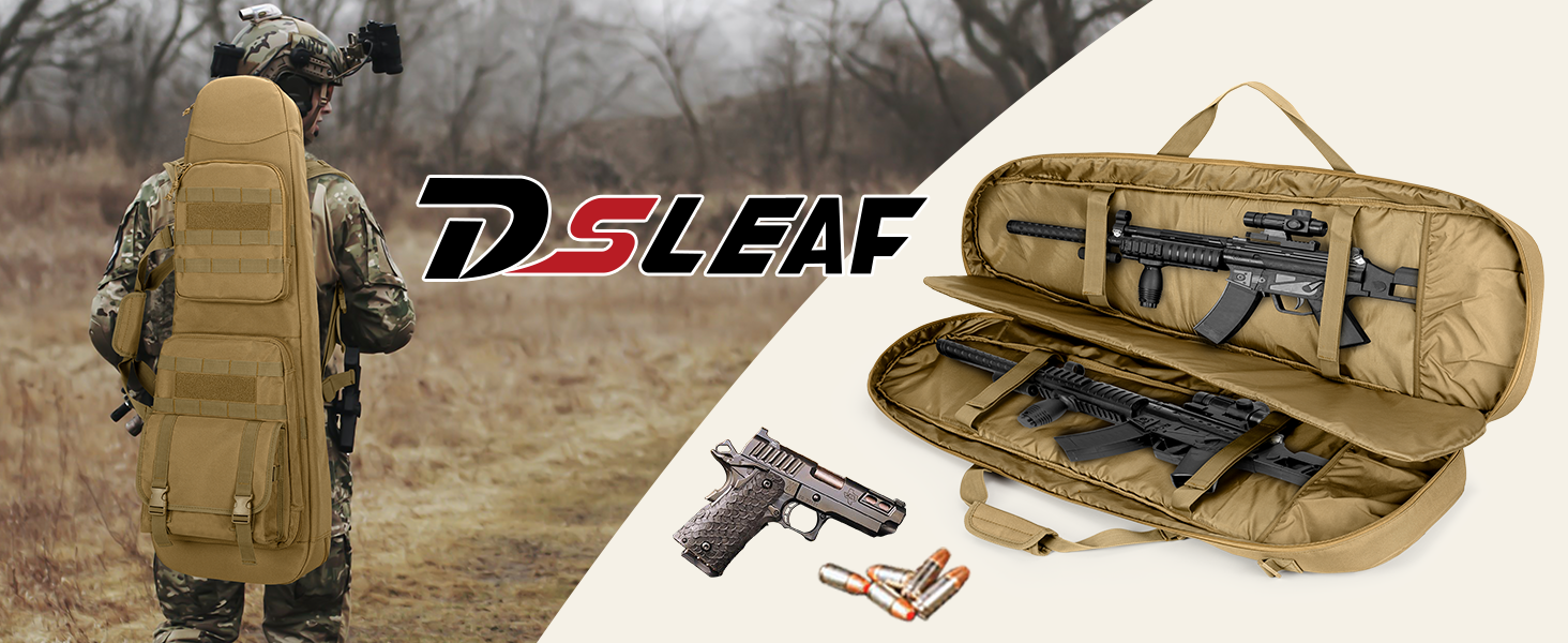 DSLEAF 36” Soft Rifle Case Backpack, Double Rifle Bag & Tactical Gun
