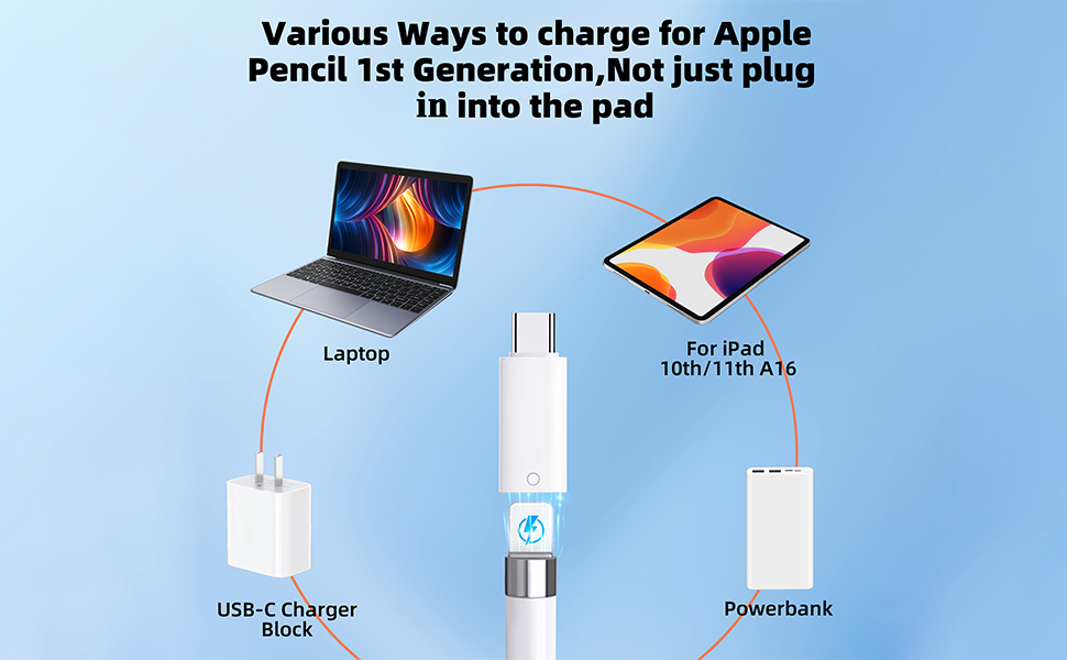 usb c apple pencil 1st generation charger adpater