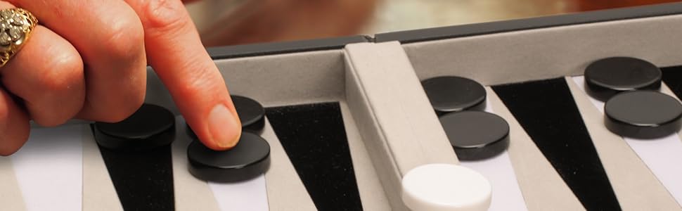 Leatherette Backgammon Set, "Antalya" - 17 Inches