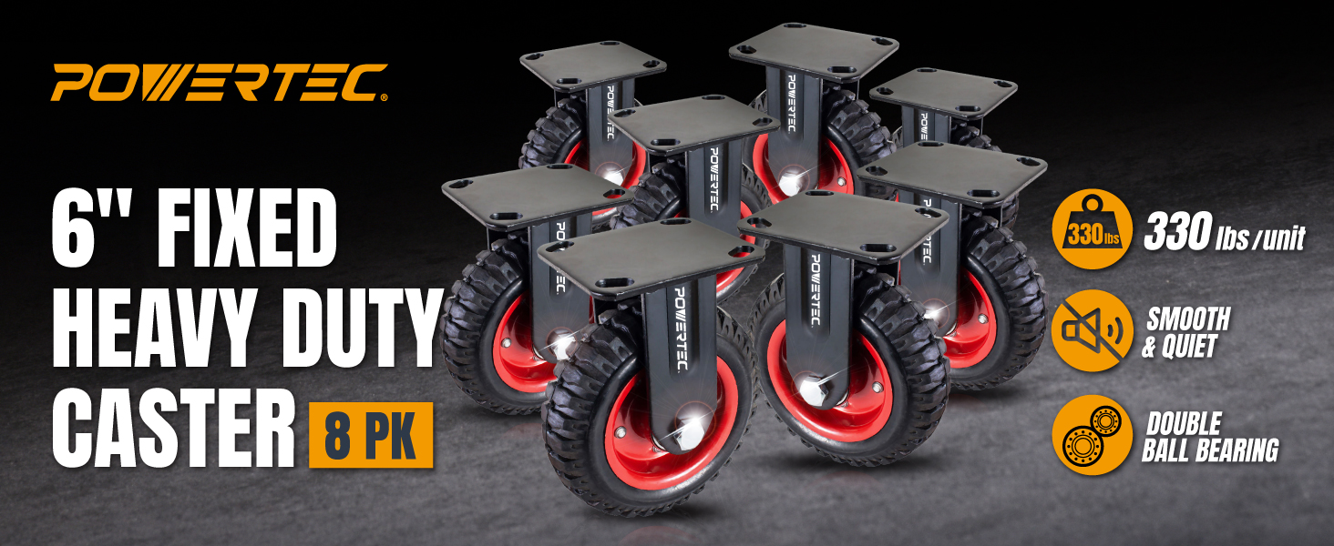 6" Fixed Heavy Duty Caster 8PK