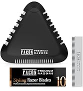 Facón Razor Comb for Hair Cutting - Professional Hair Cutting Comb Kit with 13 Replacement Blades...