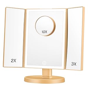 magnified makeup mirror with lights