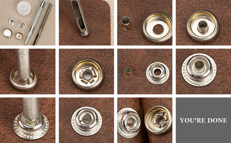 XHSP 323 Piece Canvas Snap Kit, Marine Grade Stainless